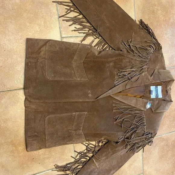 Accents women’s small fringe, leather cowgirl rodeo jacket - Picture 6 of 10